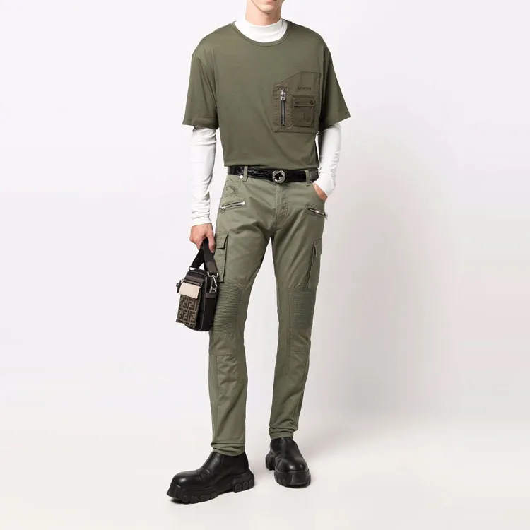 BALMAIN T Shirts Men Green-1