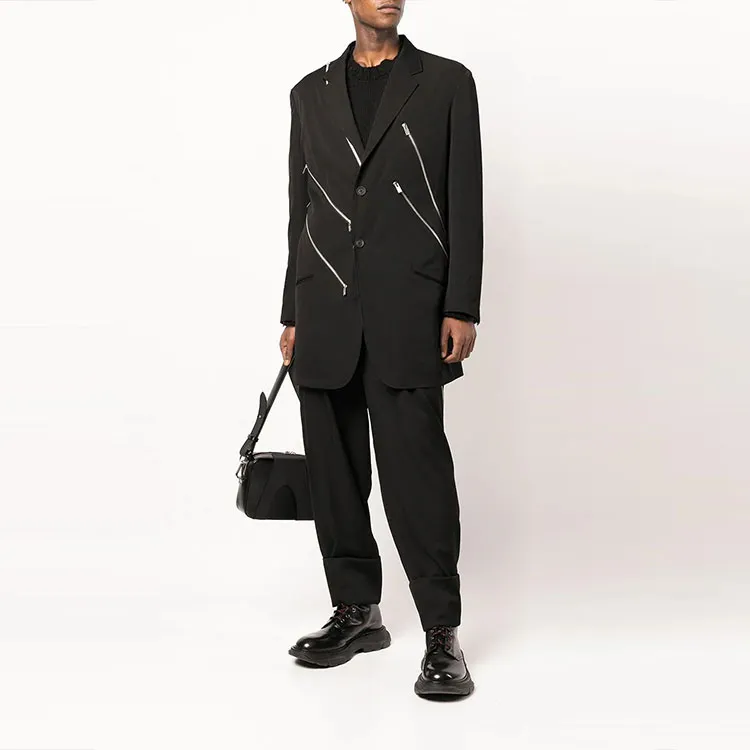 Yohji Yamamoto Zip detail Single breasted Blazer-3