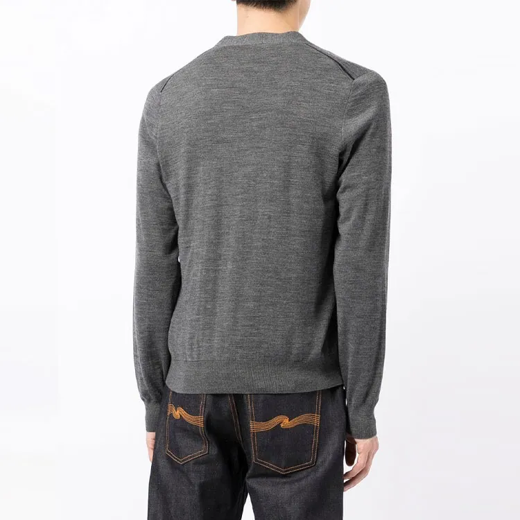 GUCCI FW22 Knitted Fabric Cardigan Coat Men's Gray-2