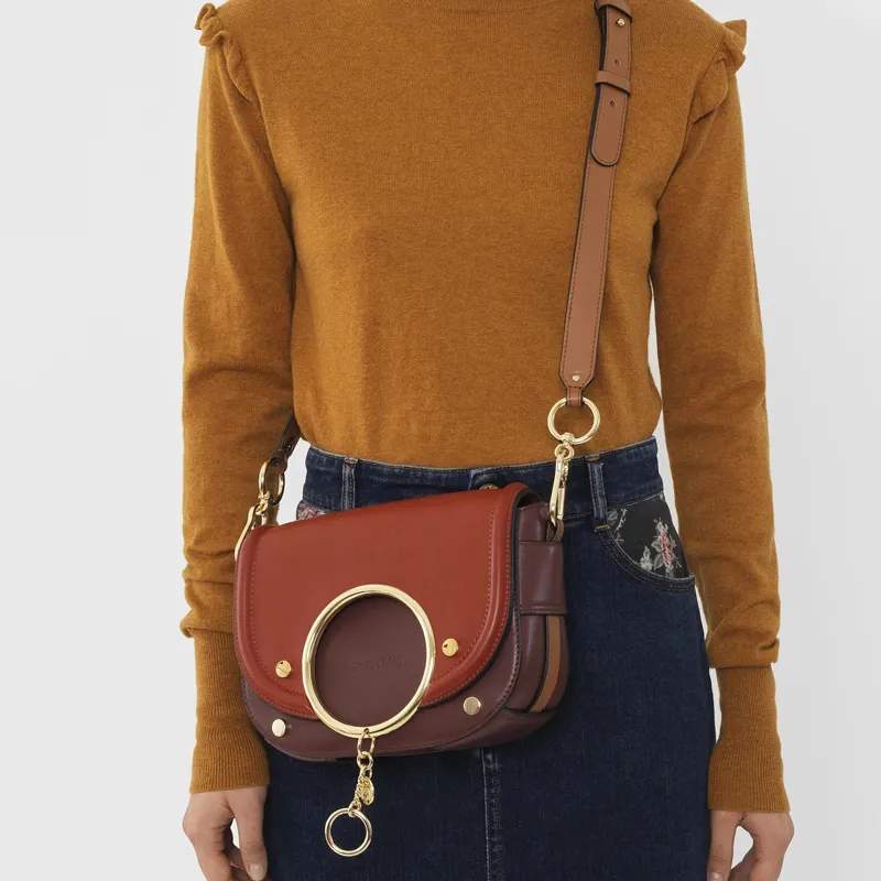See By Chloe Smooth Cow Leather Shoulder Bag, Crossbody Bag Women's Red-2