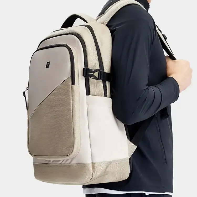 FILA Fabric Laptop Backpack Regular Men's Ecru-4