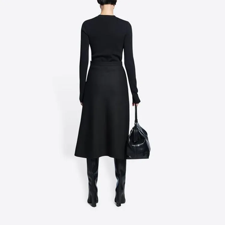Balenciaga Casual Long Skirts Women's Black-3