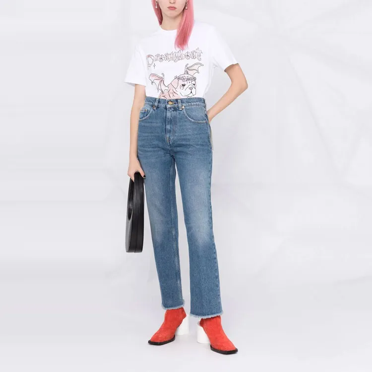 Golden Goose Logo Patch Cropped Jeans-1