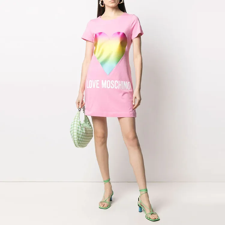 LOVE MOSCHINO Short Sleeved Dresses Women's Pink-1