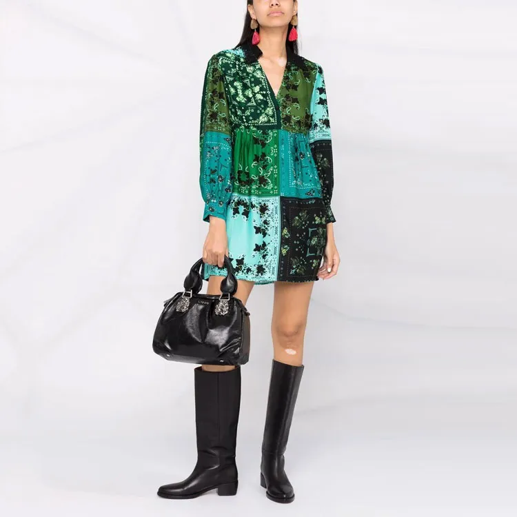 PINKO Long-Sleeved Dresses Women's Green-2