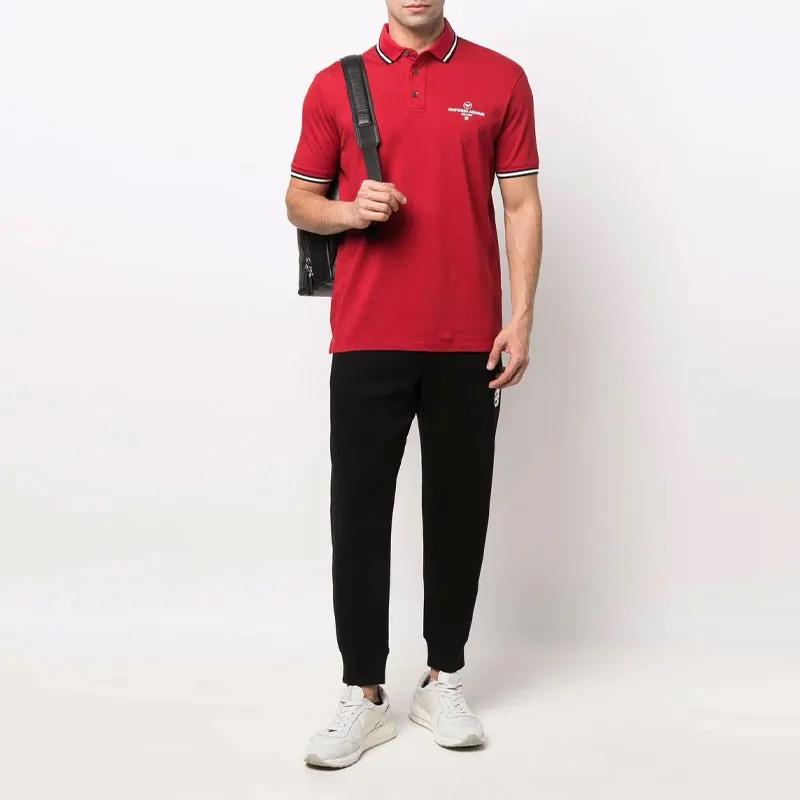 EMPORIO ARMANI SS22 Polo Shirt Men's Red-1