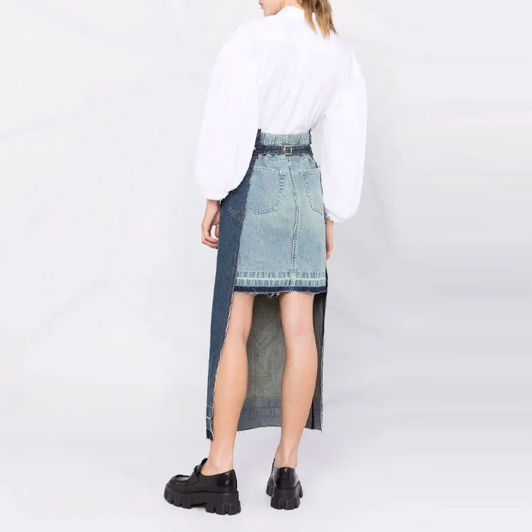 Sacai Denim Long Skirts Women's Blue-1