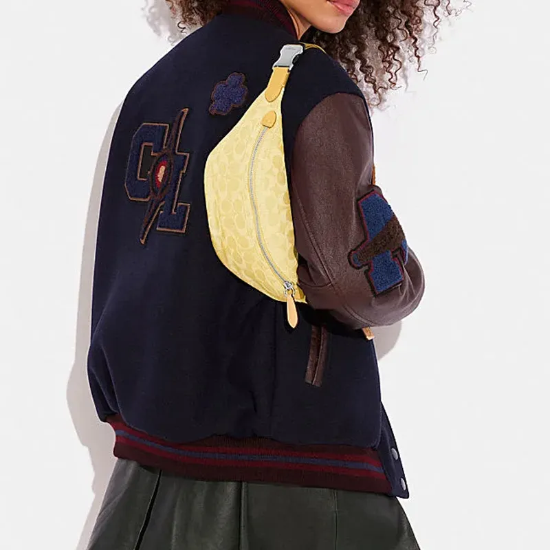 COACH Charter Fabric Sling Bag, Fanny Pack Tubas Women's Light Yellow-4
