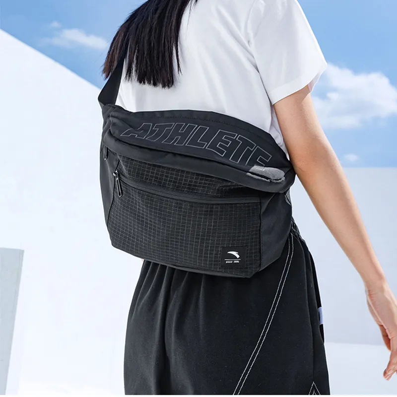 Anta Polyester Sling Bag, Fanny Pack Regular Unisex Black-5