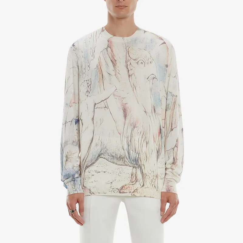 Alexander McQueen William Blake Dante-print Crew-neck Sweatshirt-2