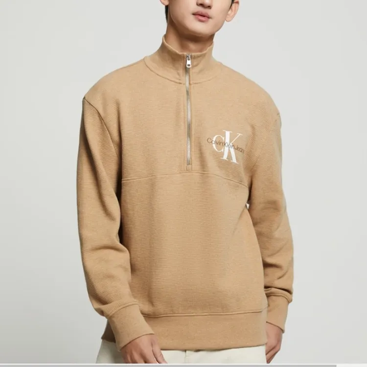 Calvin Klein Monologo Waffle High-neck Sweatshirt-2