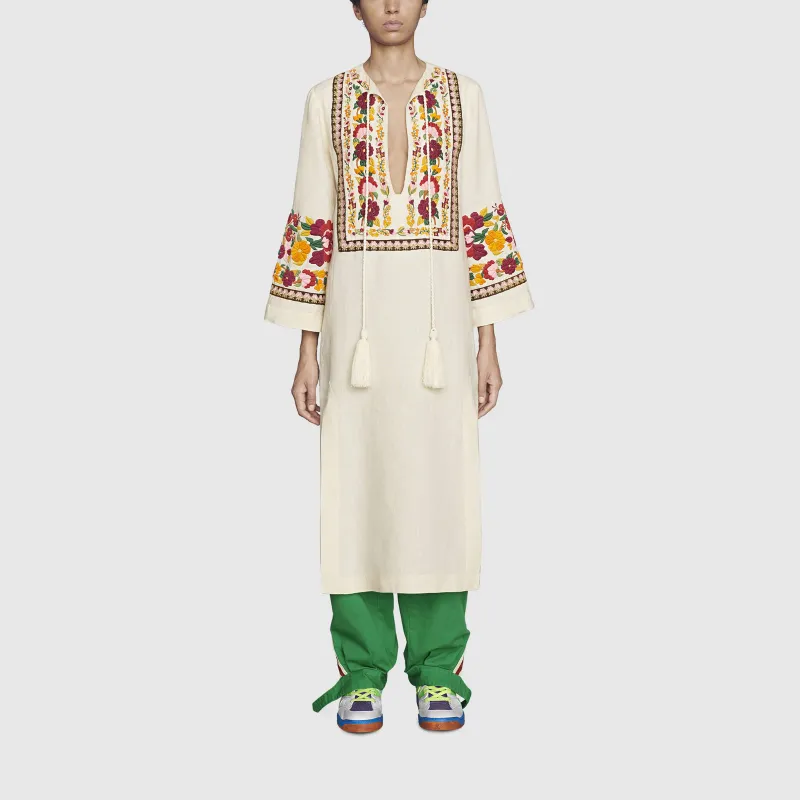 GUCCI FW21 Long-Sleeved Dresses Women's Beige-3