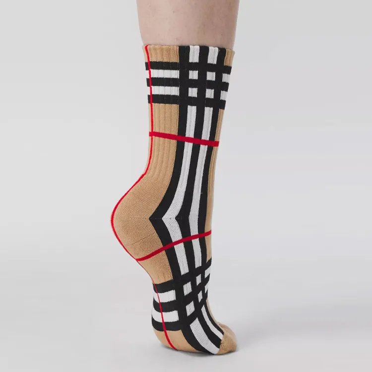 Burberry Check Intarsia Socks 'Archive Beige'-5