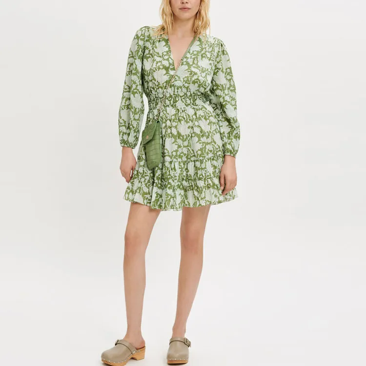 Maje Long-Sleeved Dresses Women's Green-2