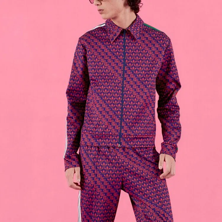 GUCCI X Adidas Double G And Trefoil Print Jacket-3