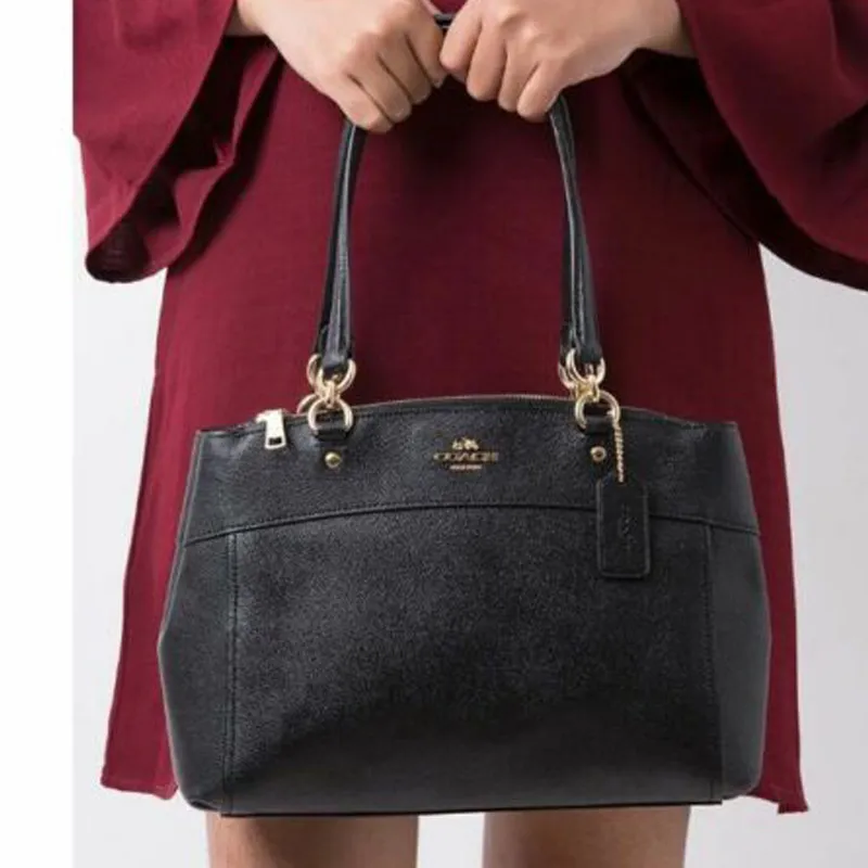 COACH Brooke Grained Leather Briefcase Handbag Shoulder Bag Large Size Women's Black-7