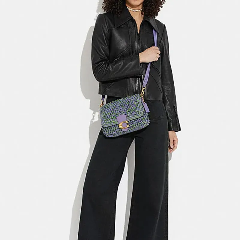 COACH Soft Tabby Fabric God Of Wine Bag, Handbag, Shoulder Bag Women's Blue Purple-4