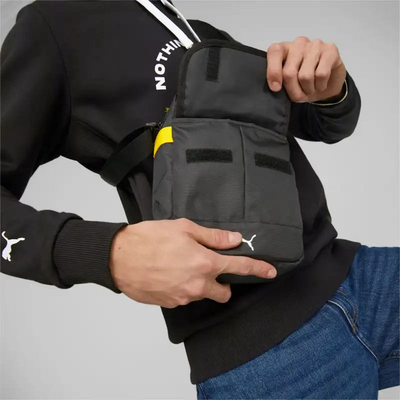 PUMA Recycled Material Messenger Bag Crossbody Bags Small Size Unisex Black-3