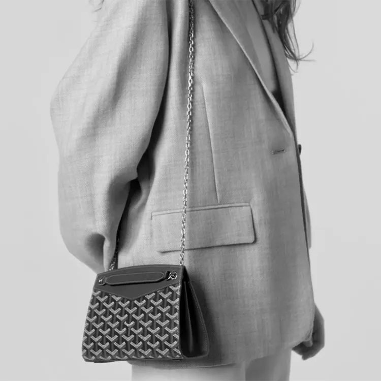 GOYARD Rouette Canvas With Leather Totes Chain Bag Shoulder Bag Women's Burgundy-7