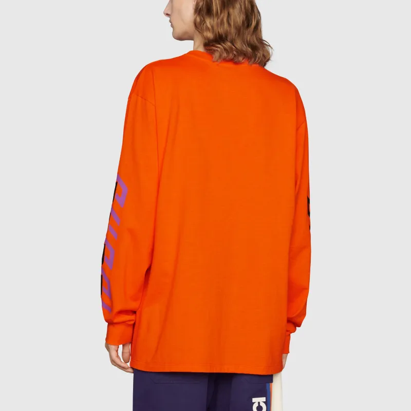 GUCCI Mirror Logo Print Crewneck-2
