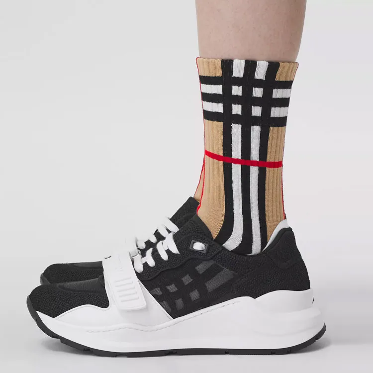 Burberry Check Intarsia Socks 'Archive Beige'-4