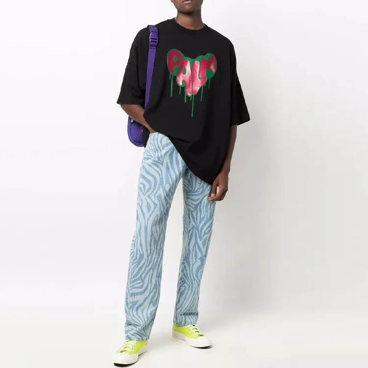 PALM ANGELS Spray Heart Loose T shirt-2