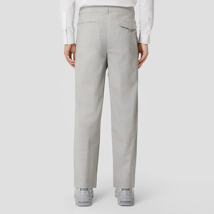 Burberry Monogram Motif Wool Wide Leg Trousers-1