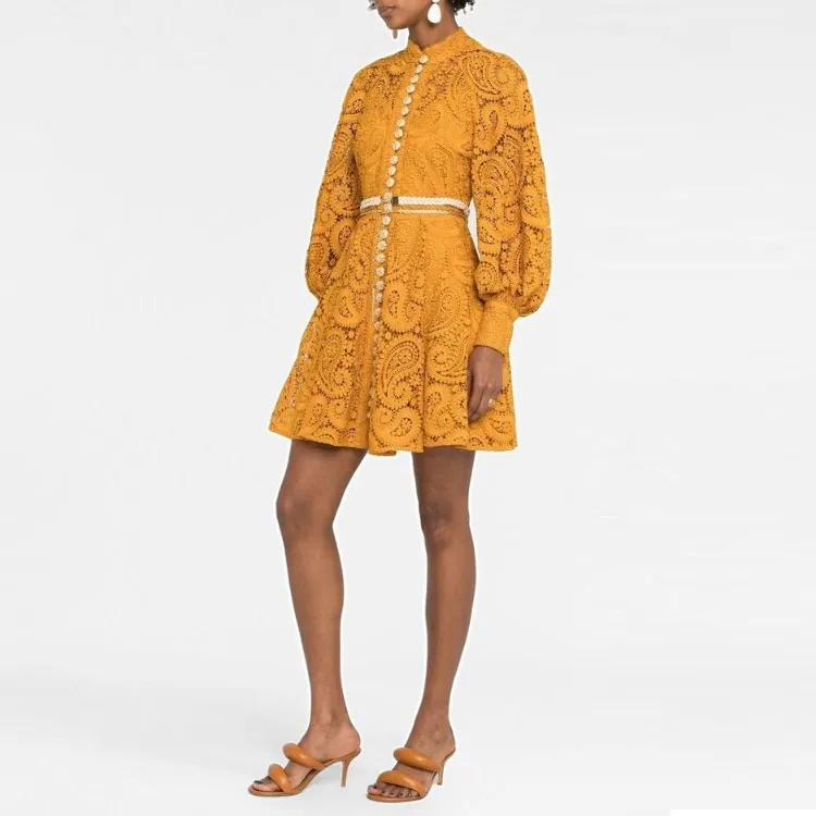 Zimmermann Long Sleeved Dress Women's Yellow-2