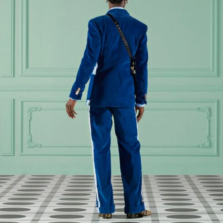 GUCCI x Adidas Casual Pants Men's Blue-2