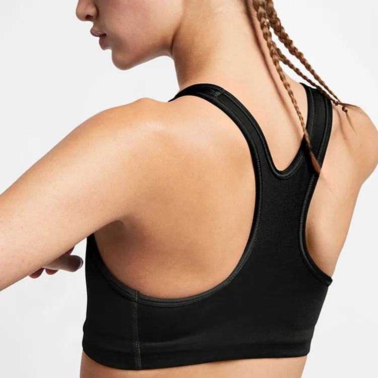 Nike Women's Swoosh Logo Training Sports Bra Black-2