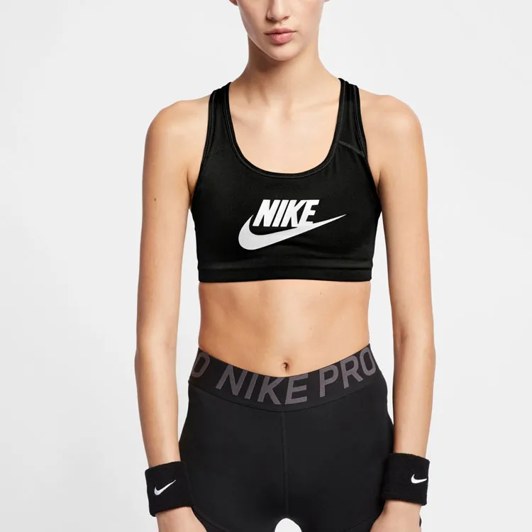 Nike Women's Swoosh Logo Training Sports Bra Black-3