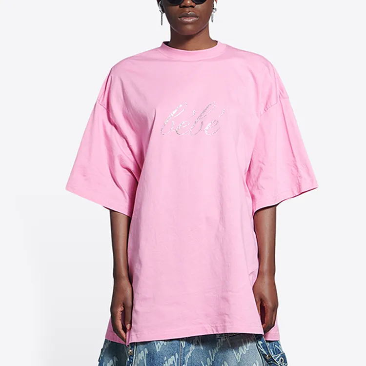 Balenciaga T Shirt Loose Fit Women's Pink-3