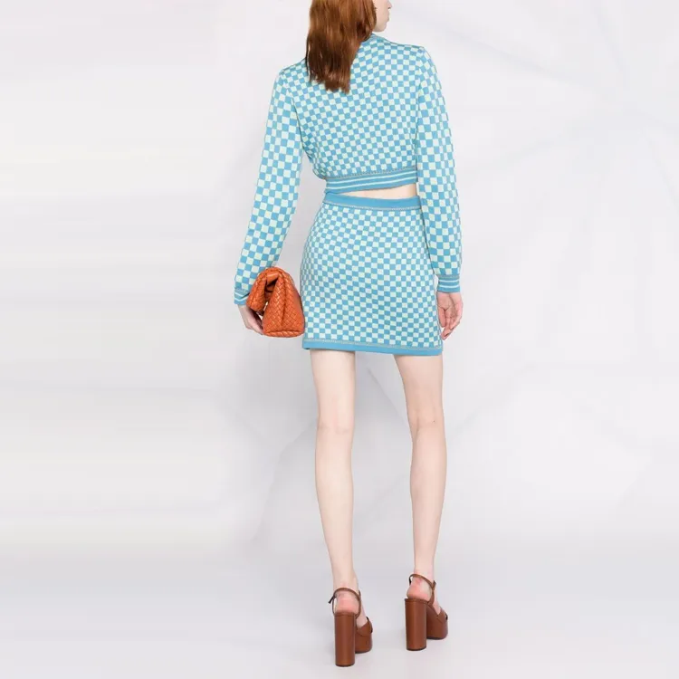 VERSACE Knit Skirt 'Sky/Mint'-2