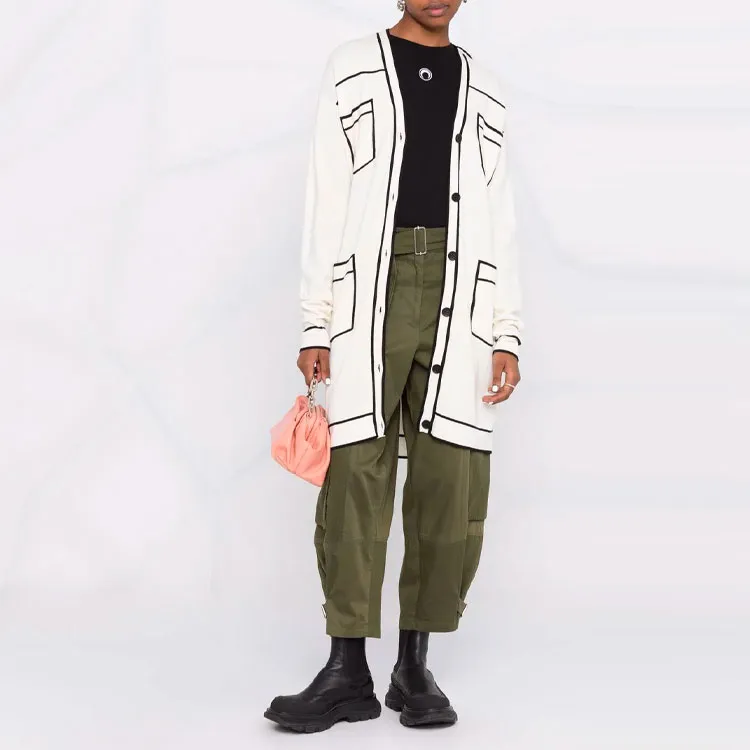 KARL LAGERFELD / Karl Lagerfeld Jeans Logo-print Belt Knit Cardigan-1