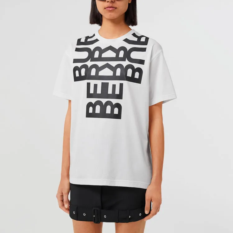Burberry Carrick Logo Print T Shirt 'White'-2