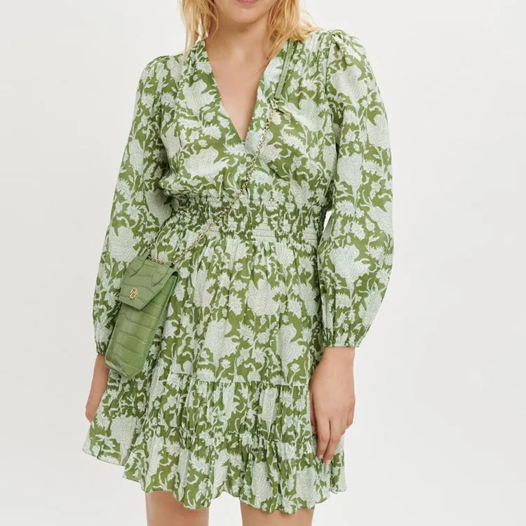 Maje Long-Sleeved Dresses Women's Green-4