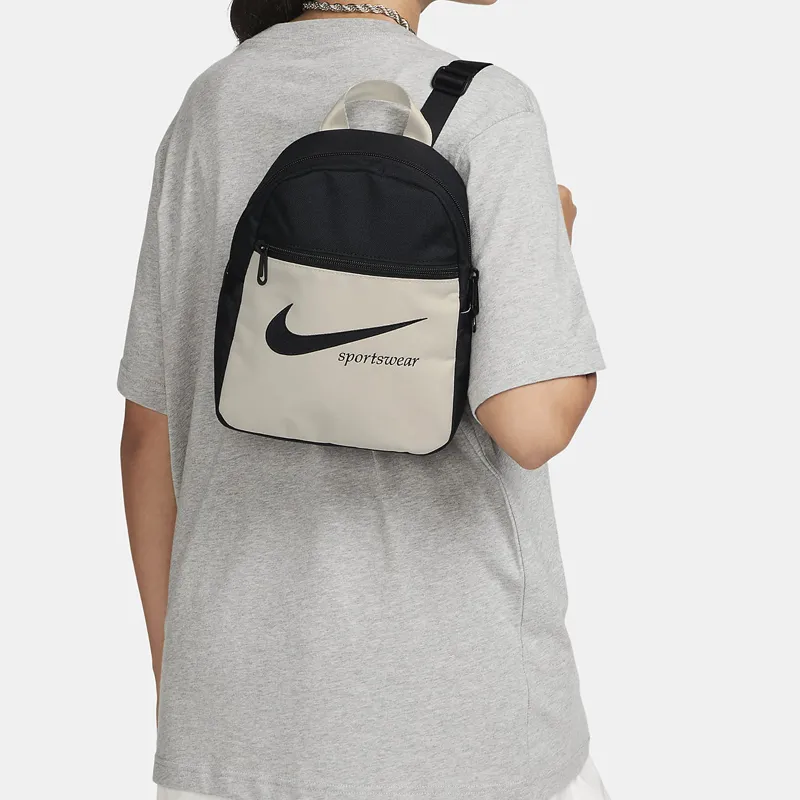 Nike Polyester Backpack Mini Unisex Black/Light Oak Brown-4