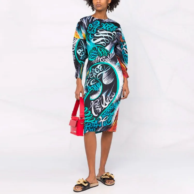 PLEATS PLEASE ISSEY MIYAKE Long-Sleeved Dresses Women's Blue-1