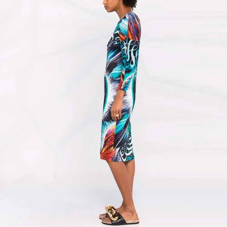 PLEATS PLEASE ISSEY MIYAKE Long-Sleeved Dresses Women's Blue-3