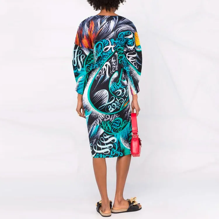 PLEATS PLEASE ISSEY MIYAKE Long-Sleeved Dresses Women's Blue-2