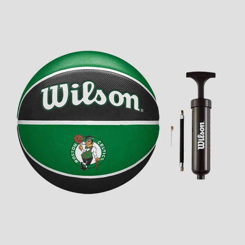 Wilson NBA Series Rubber Basketball Black Green Size 7 Ball Training Unisex-5