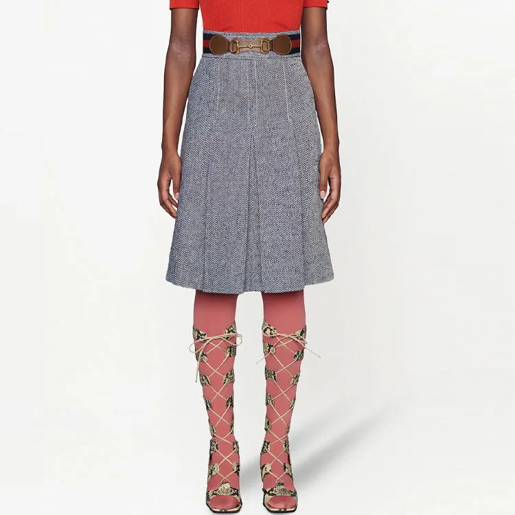 GUCCI Horsebit Detail Pleated Skirt-2