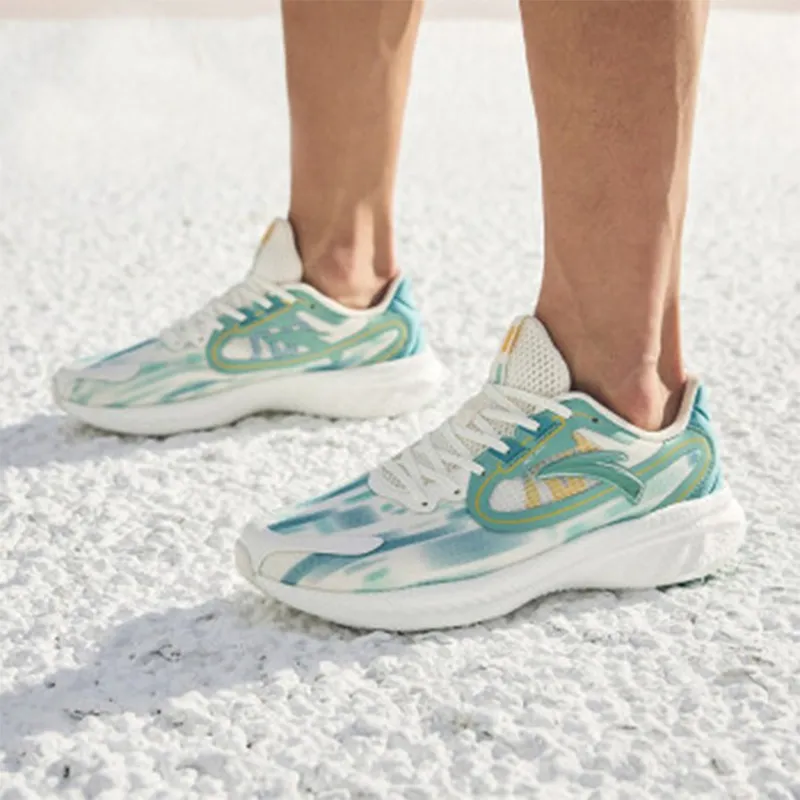 Anta Martian Foam Running Collection Cushioning Anti-Slip And Wear-Resistant Low-Top Running Shoes White Green Yellow-6
