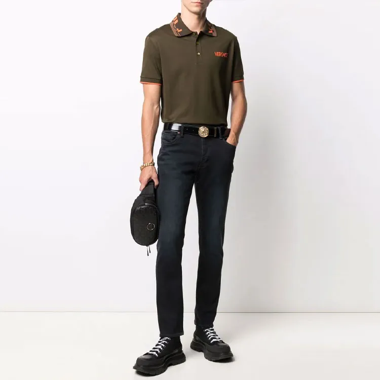 VERSACE Polo Shirts Men Green-1