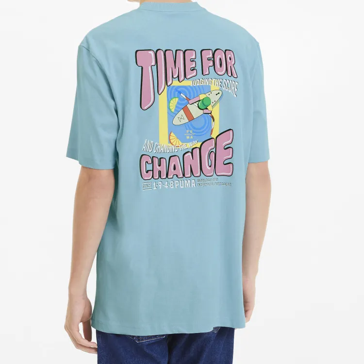 PUMA Set-in Sleeve T-Shirt Men's Sky Blue-4