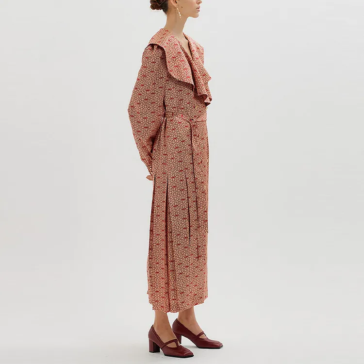 EENK Long-Sleeved Dresses Women's Red-6