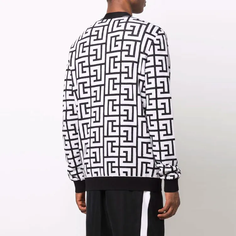 BALMAIN SS22 Knitwear Men's Black White-3
