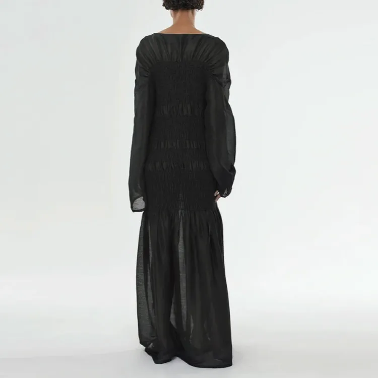 TOTEME Long-Sleeved Dresses Women's Black-2