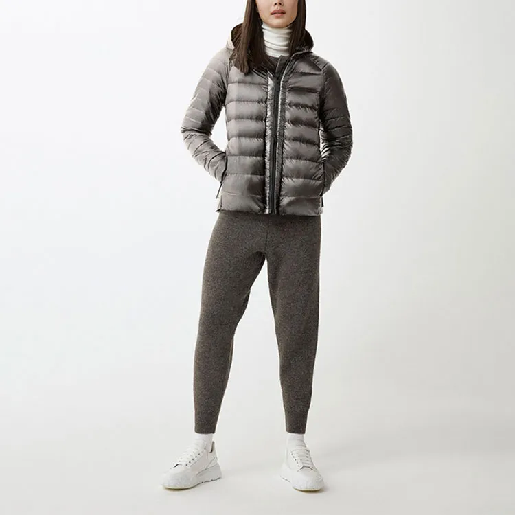 Canada Goose Roxboro Series Solid Color Hooded Down Jacket Women's Polaris White-1