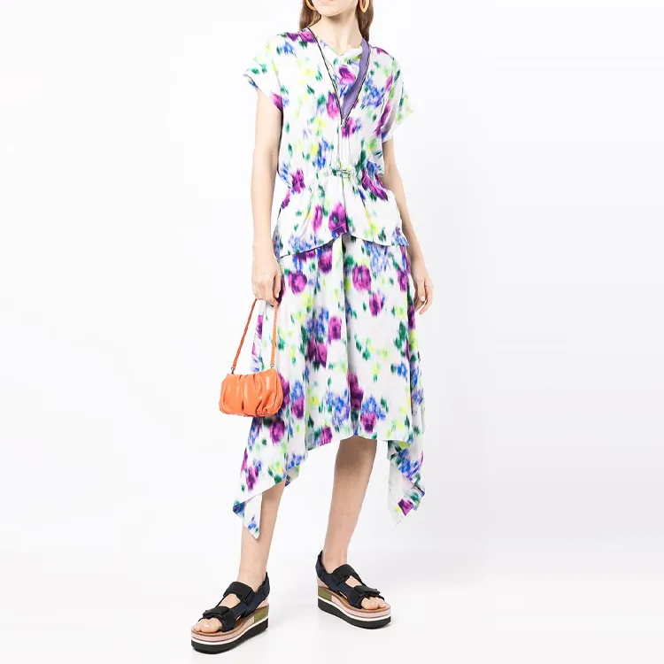 KENZO Floral Printed Zip Detailed Midi Dress-1